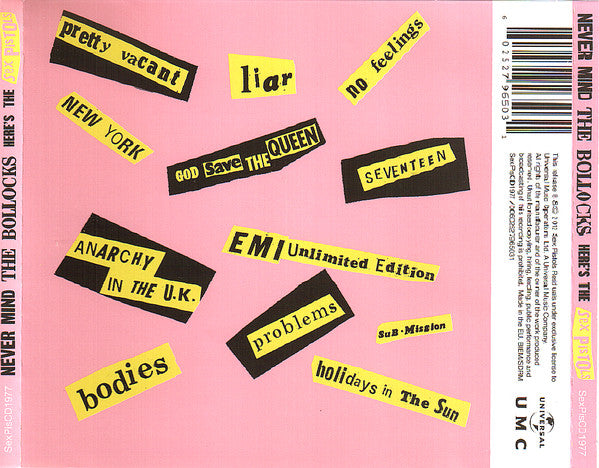 Sex Pistols : Never Mind The Bollocks Here's The Sex Pistols (CD, Album, RE, RM, RP)