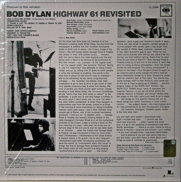 Bob Dylan : Highway 61 Revisited (LP, Album, Mono, RE, 180)