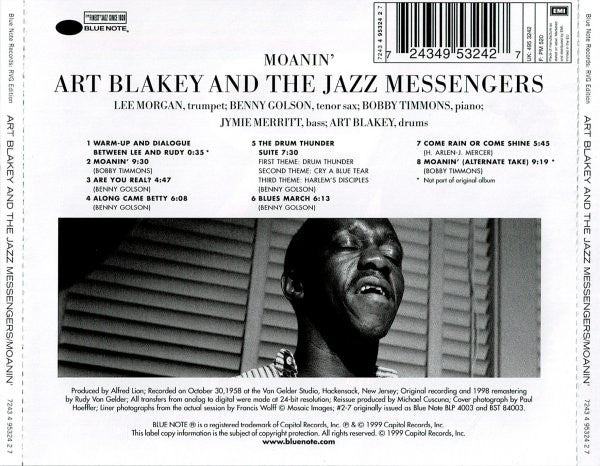 Art Blakey And The Jazz Messengers* : Moanin' (CD, Album, RE, RM, RP)