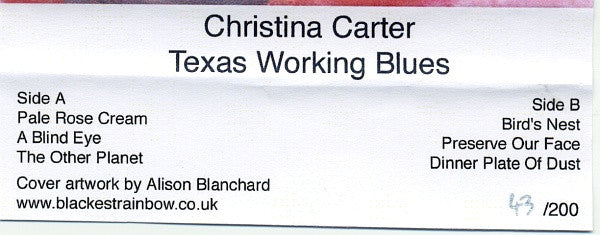 Christina Carter : Texas Working Blues (Cass, Album, Ltd, Num)