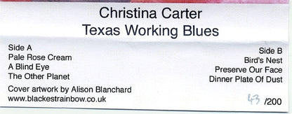 Christina Carter : Texas Working Blues (Cass, Album, Ltd, Num)