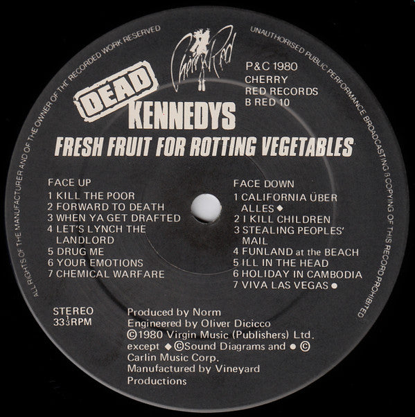 Dead Kennedys : Fresh Fruit For Rotting Vegetables (LP, Album, Uto)