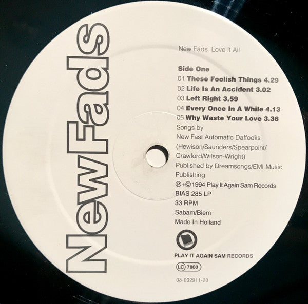 New Fads* : Love It All (LP, Album)