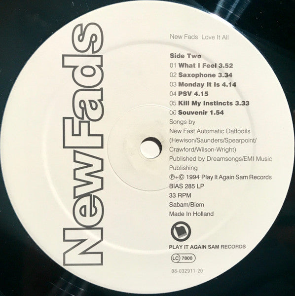 New Fads* : Love It All (LP, Album)