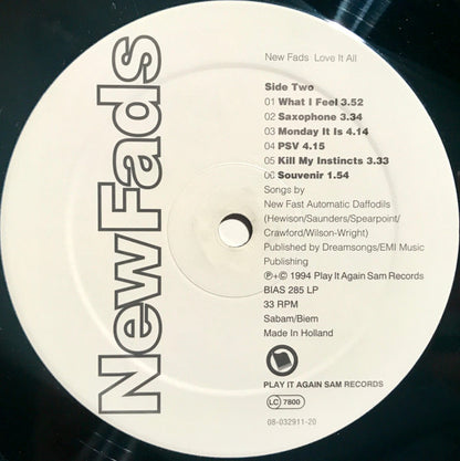 New Fads* : Love It All (LP, Album)