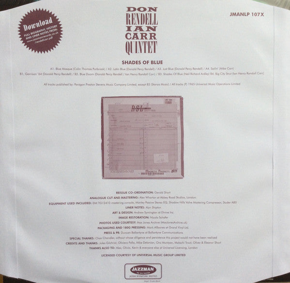 Don Rendell Ian Carr Quintet* : Shades Of Blue (LP, Album, RE, RM)