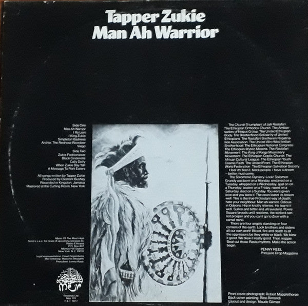 Tapper Zukie : Man Ah Warrior (LP, Album, RE, Sil)