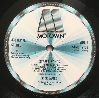 Rick James : Street Songs (LP, Album, RE, RP)