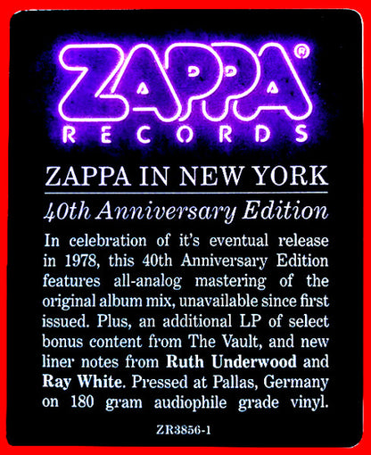 Zappa* : Zappa In New York (3xLP, Album, RE, RM, 40t)
