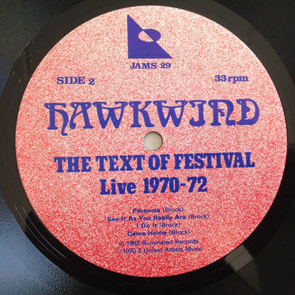 Hawkwind : The Text Of Festival - Hawkwind Live 1970-72 (2xLP)