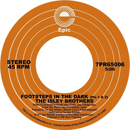 The Isley Brothers : Footsteps In The Dark (Part 1 & 2) / Between The Sheets (7", RSD)