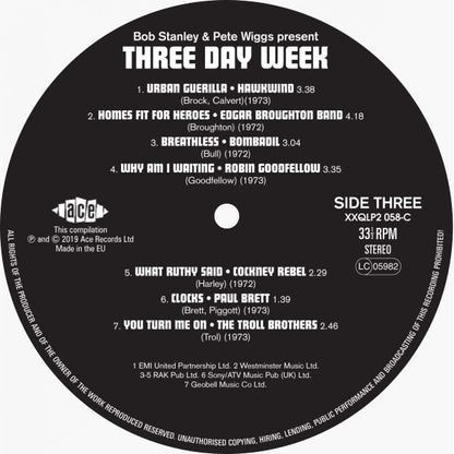 Bob Stanley & Pete Wiggs : Three Day Week (When The Lights Went Out 1972-1975)  (2xLP, Comp, Mono, Cle)