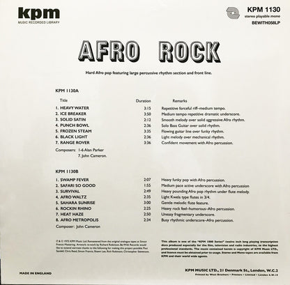 Alan Parker / John Cameron (2) : Afro Rock (LP, Album, RE, RM, 180)