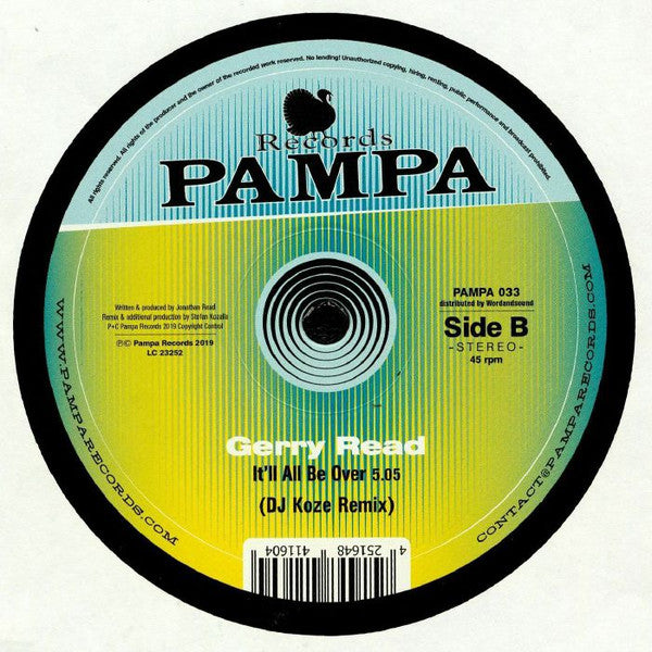 Gerry Read : It'll All Be Over  (12")