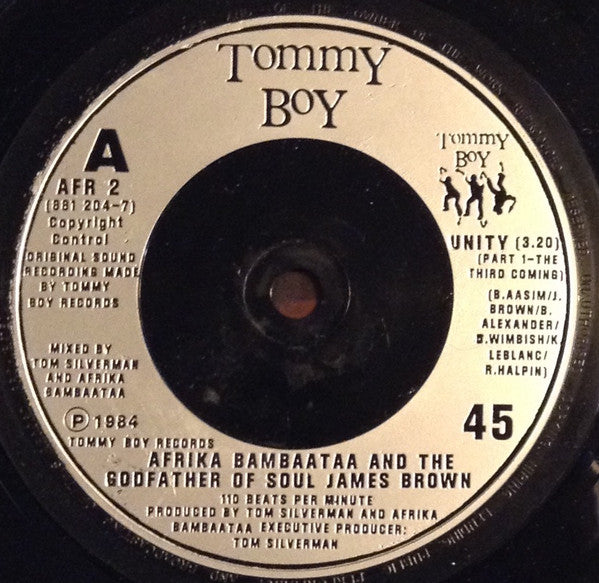 Afrika Bambaataa & The Godfather Of Soul James Brown* : Unity (7")