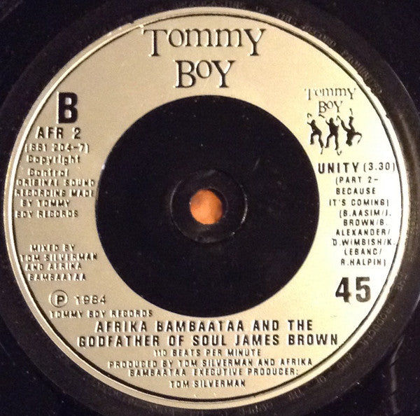 Afrika Bambaataa & The Godfather Of Soul James Brown* : Unity (7")