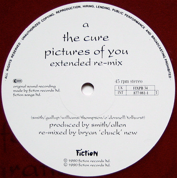 The Cure : Pictures Of You (12", Single, Ltd, Num, Pur)