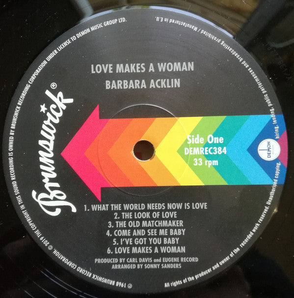 Barbara Acklin : Love Makes A Woman (LP, Album, RE, S/Edition)