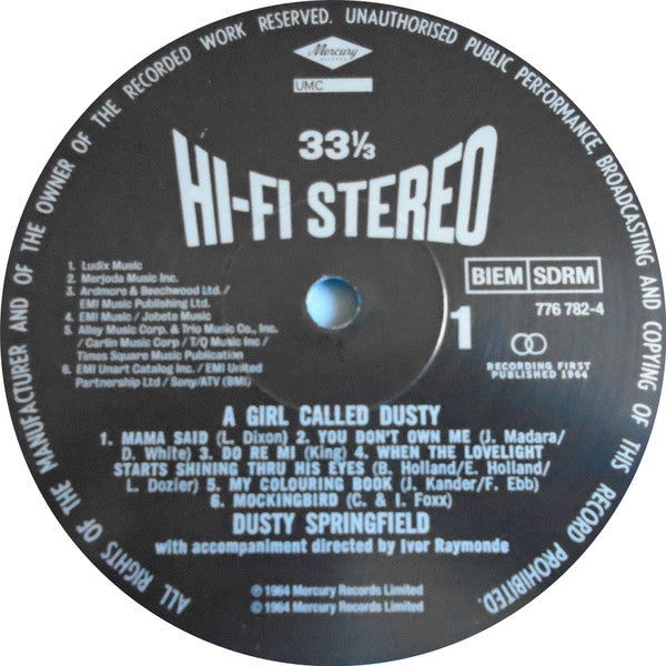 Dusty Springfield : A Girl Called Dusty (LP, Album, Ltd, RE, Blu)