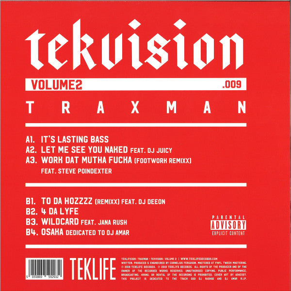 Traxman : Tekvision Volume 2 (LP, Album)