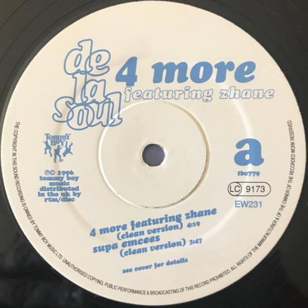 De La Soul Featuring Zhane* : 4 More (12")