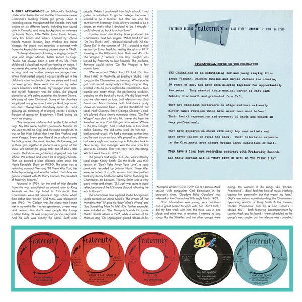 The Charmaines : I Idolize You! Fraternity Recordings 1960-1964 (LP, Album)