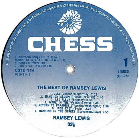 Ramsey Lewis : The Best Of Ramsey Lewis (LP, Comp)