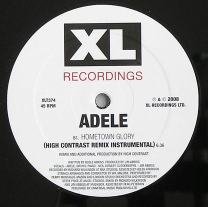 Adele (3) : Hometown Glory Remixes By High Contrast (12")