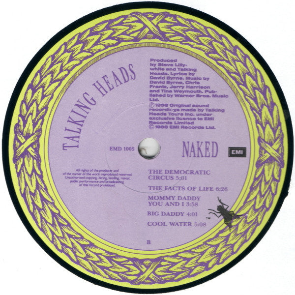 Talking Heads : Naked (LP, Album)