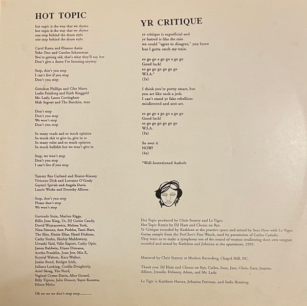 Le Tigre : Hot Topic (7")