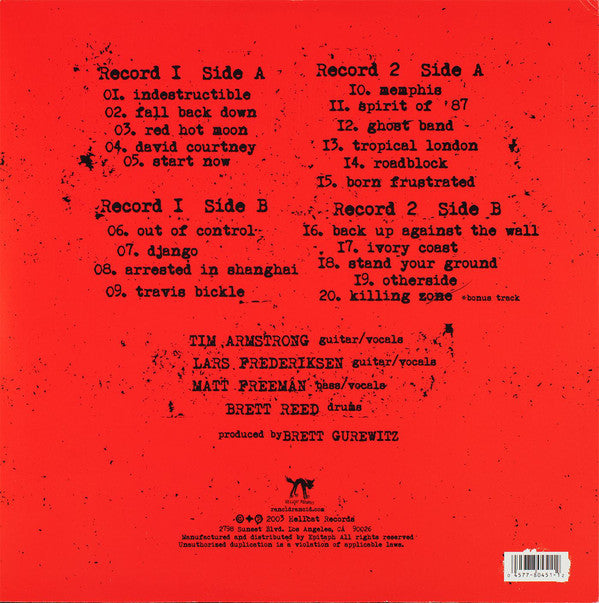 Rancid : Indestructible (2xLP, Album, Red)