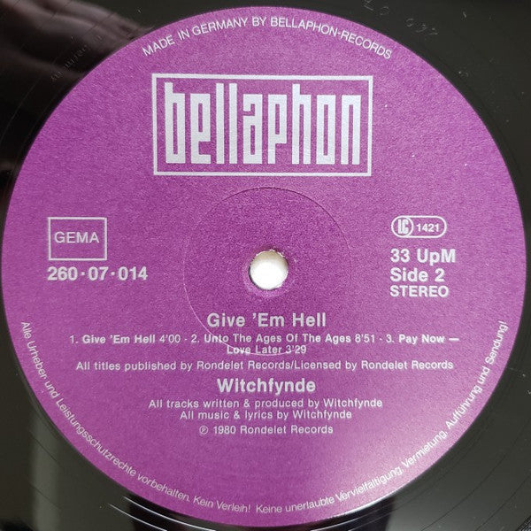 Witchfynde : Give 'Em Hell (LP, Album)