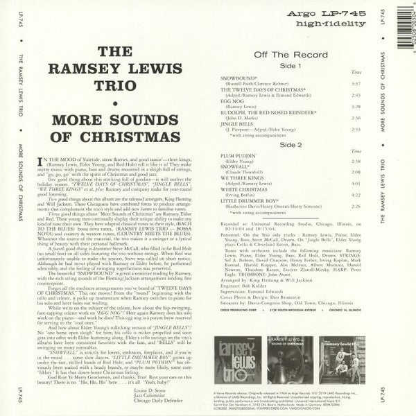 The Ramsey Lewis Trio : More Sounds Of Christmas (LP, Album, RE)