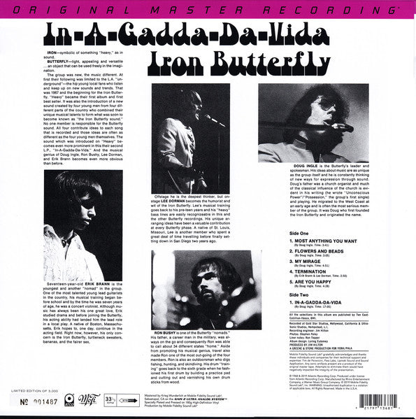 Iron Butterfly : In-A-Gadda-Da-Vida (LP, Album, Ltd, Num, RE, RM, 180)