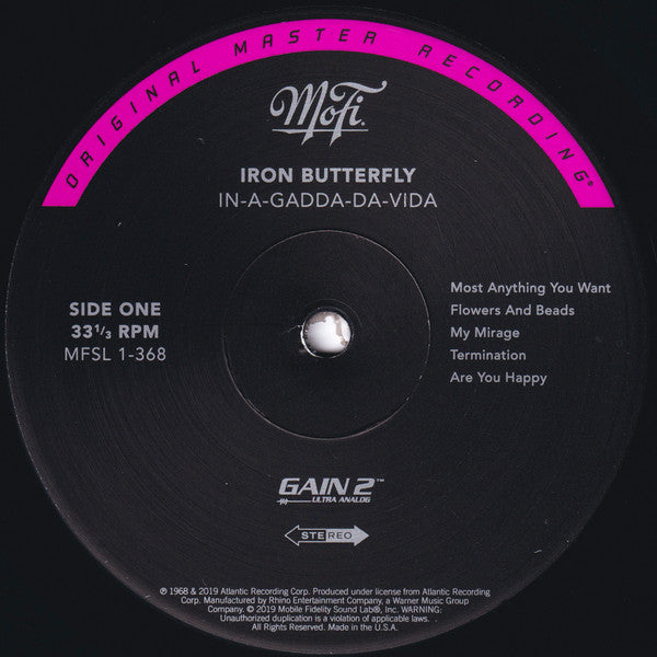 Iron Butterfly : In-A-Gadda-Da-Vida (LP, Album, Ltd, Num, RE, RM, 180)