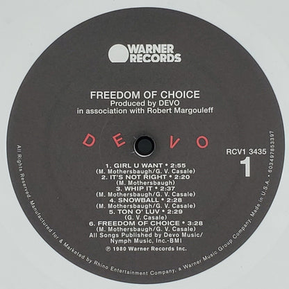 Devo : Freedom Of Choice (LP, Album, Ltd, RE, Whi)