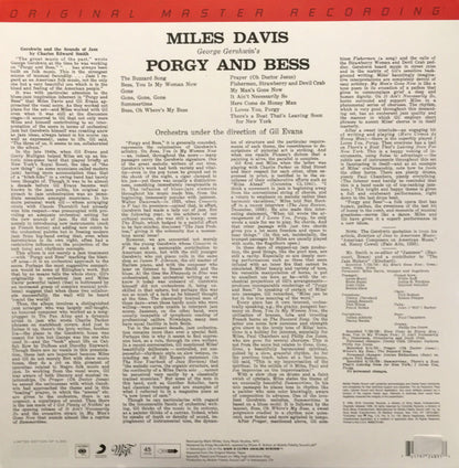 Miles Davis : Porgy And Bess (2x12", Album, Ltd, Num, RE, RM, Gat)