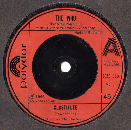 The Who : Substitute (7", Single, Mono)