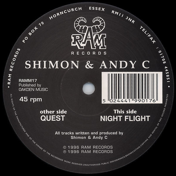 Andy C & Shimon : Quest / Night Flight (12")