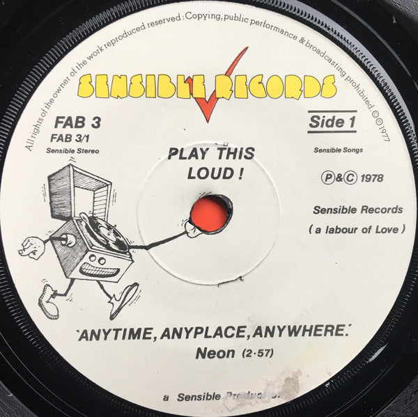 Neon (4) : Bottles / I'm Only Little / Anytime Anyplace Anywhere (7")