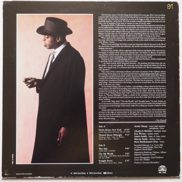 Archie Shepp : Down Home New York (LP, Album)
