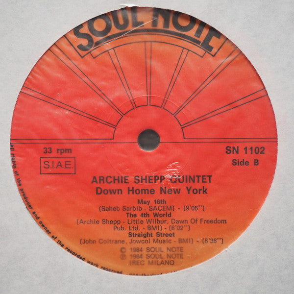 Archie Shepp : Down Home New York (LP, Album)