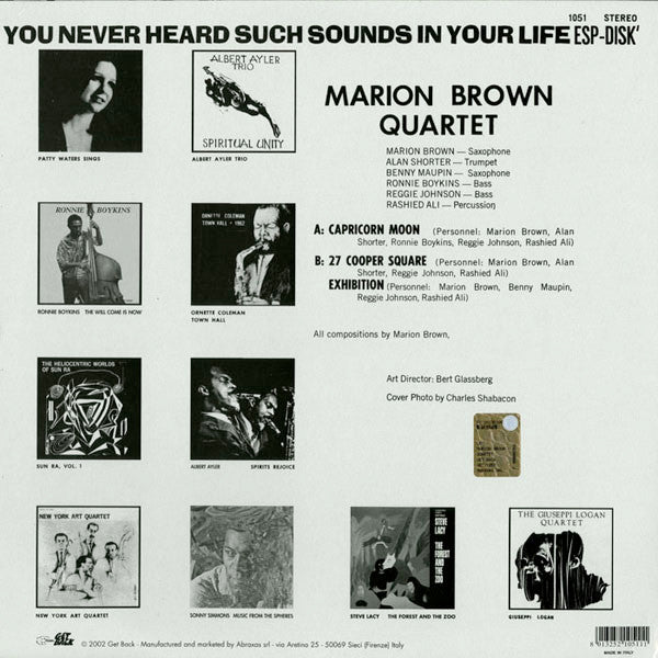 Marion Brown Quartet : Marion Brown Quartet (LP, Album, RE, 180)