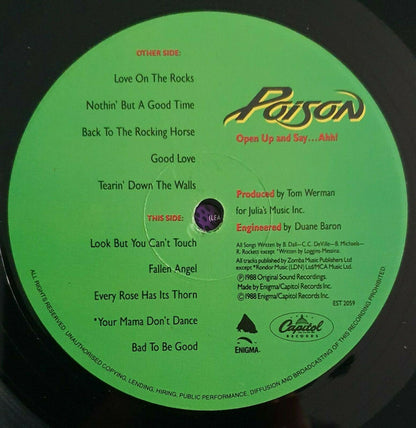 Poison (3) : Open Up And Say ...Ahh! (LP, Album, Cen)