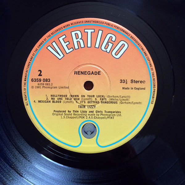 Thin Lizzy : Renegade (LP, Album)