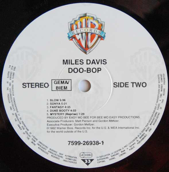 Miles Davis : Doo-Bop (LP, Album)