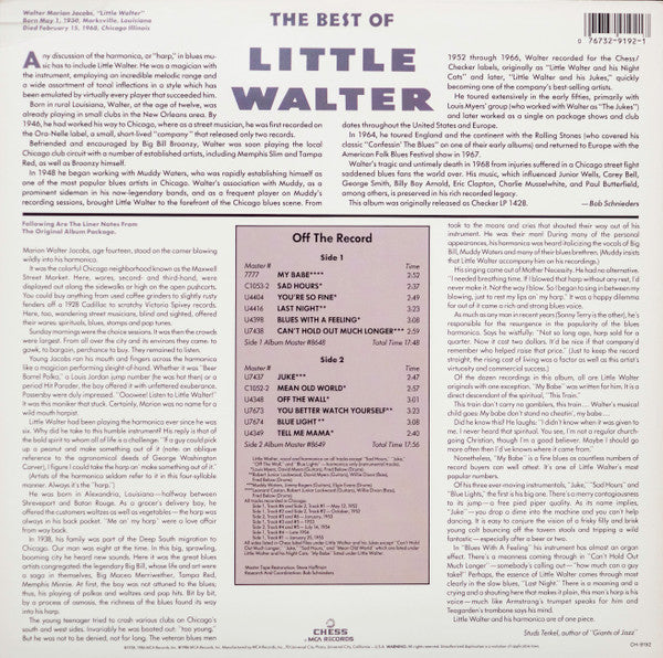 Little Walter : The Best Of Little Walter (LP, Album, Comp, RE, Glo)