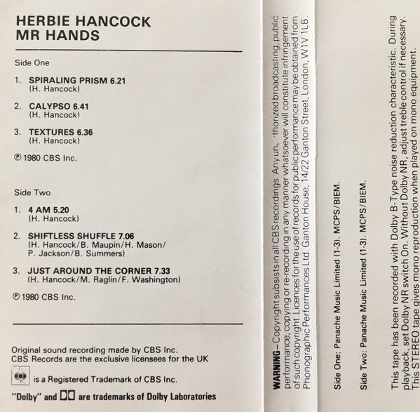 Herbie Hancock : Mr. Hands (Cass, Album, Dol)