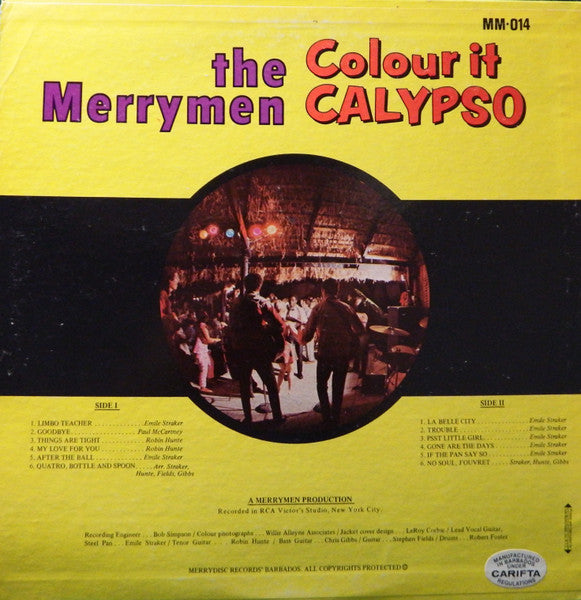 The Merrymen Featuring Emile Straker : Colour It Calypso (LP)