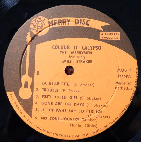 The Merrymen Featuring Emile Straker : Colour It Calypso (LP)